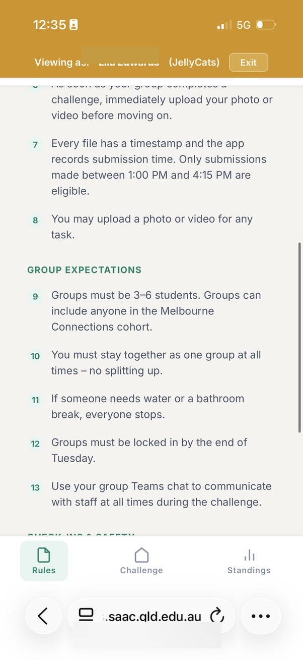 Student expectations and guidelines